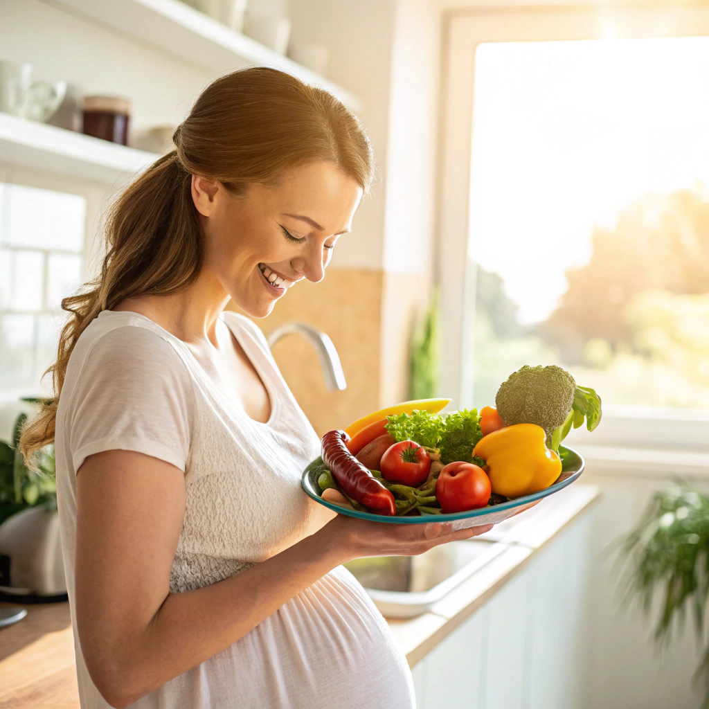 Healthy diet during pregnancy – fresh nutritious food